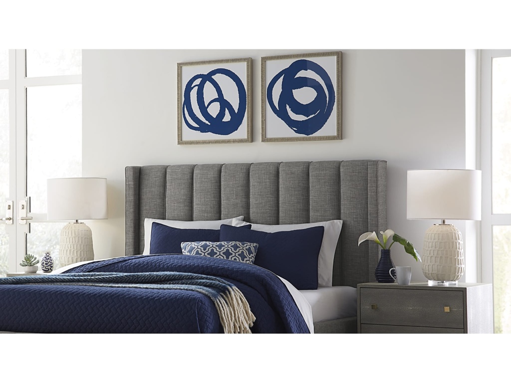 Palermo Wingback Upholstered Headboard in Dark Stone Linen - image 3