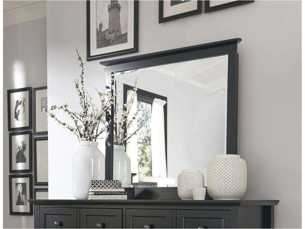 Paragon Beveled Glass Mirror in Black - main image