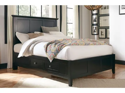 Paragon Four Drawer Wood Storage Bed in Black - Alternative View