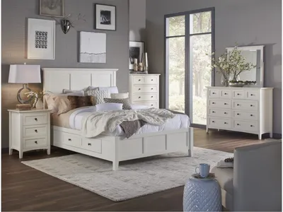 Paragon Four Drawer Wood Storage Bed in White
