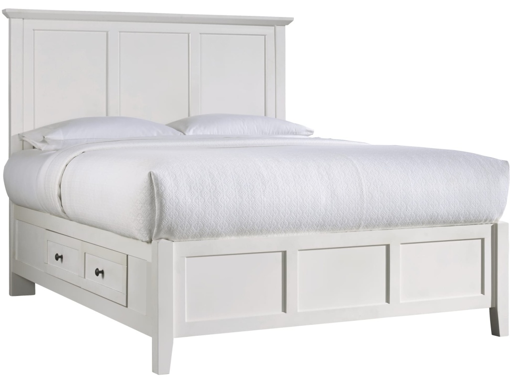 Paragon Four Drawer Wood Storage Bed in White - image 4