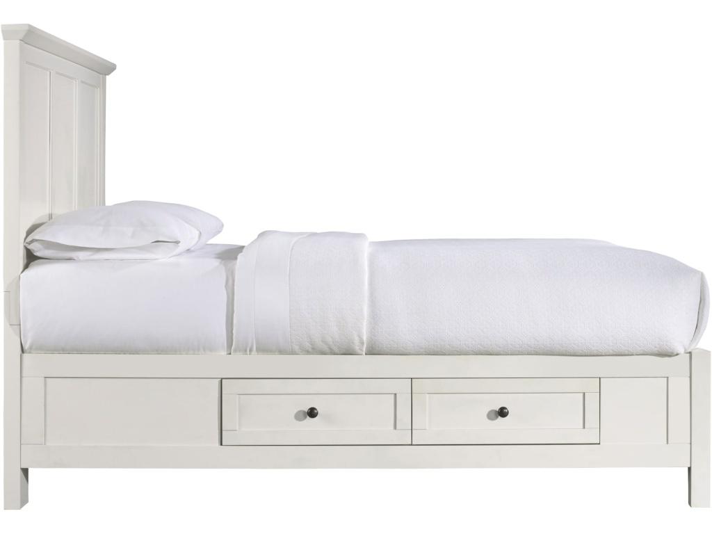 Paragon Four Drawer Wood Storage Bed in White - image 5