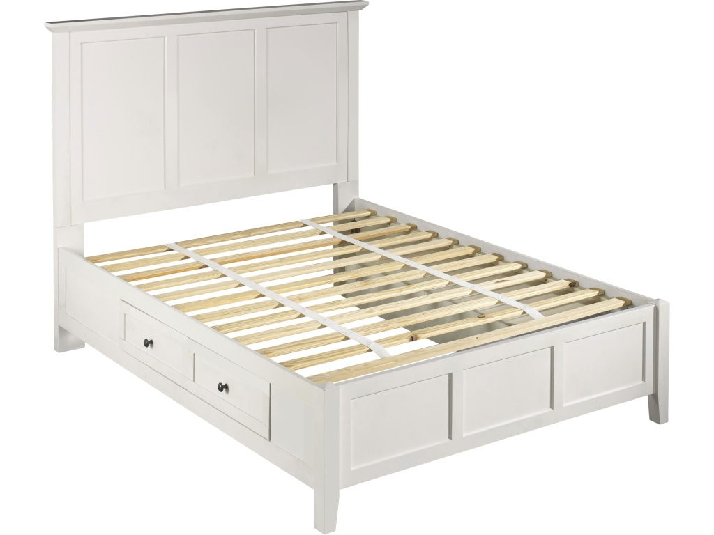 Paragon Four Drawer Wood Storage Bed in White - image 6
