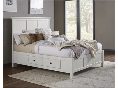 Paragon Four Drawer Wood Storage Bed in White - Alternative View