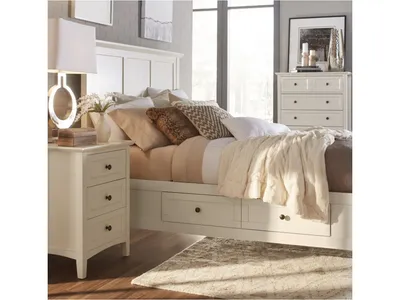 Paragon Three Drawer Nightstand in White - Alternative View