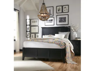 Paragon Wood Panel Bed in Black - Alternative View