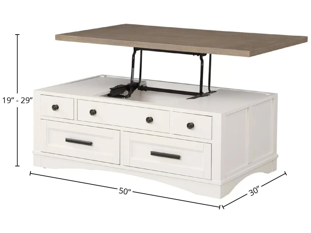 Cotton Cocktail Table With Lift Top - image 3