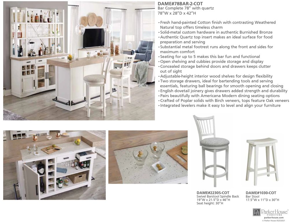 Americana Modern Dining Bar Stool 30 In. - image 4