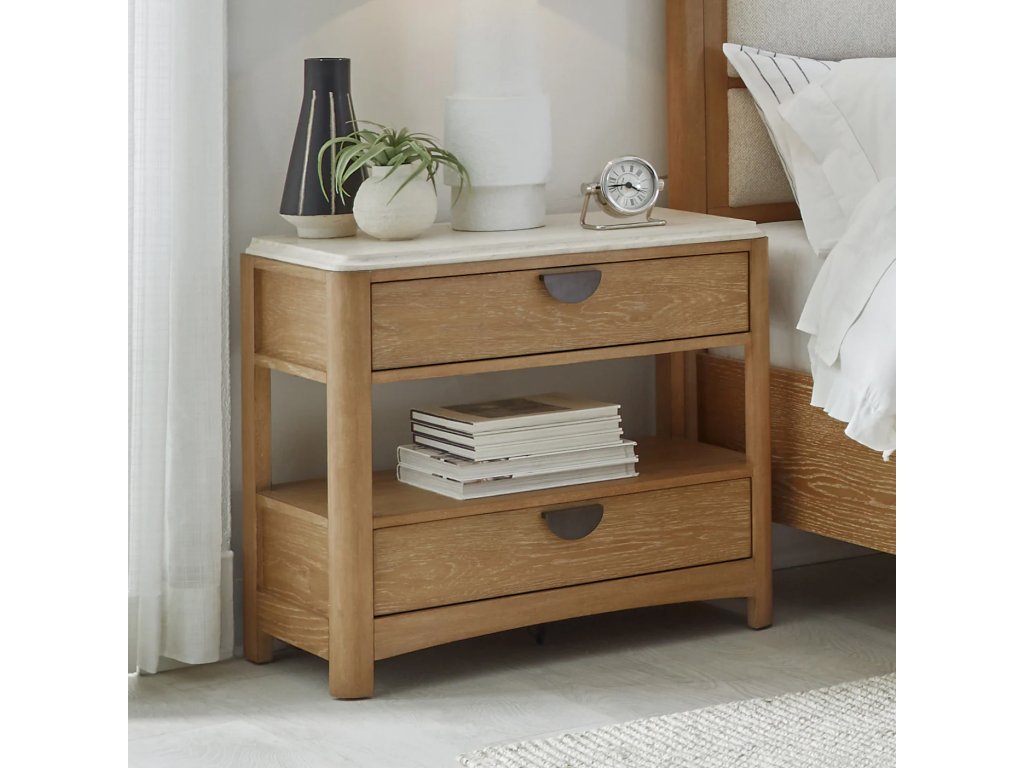 Twodrawer Nightstand With Stone Top - main image
