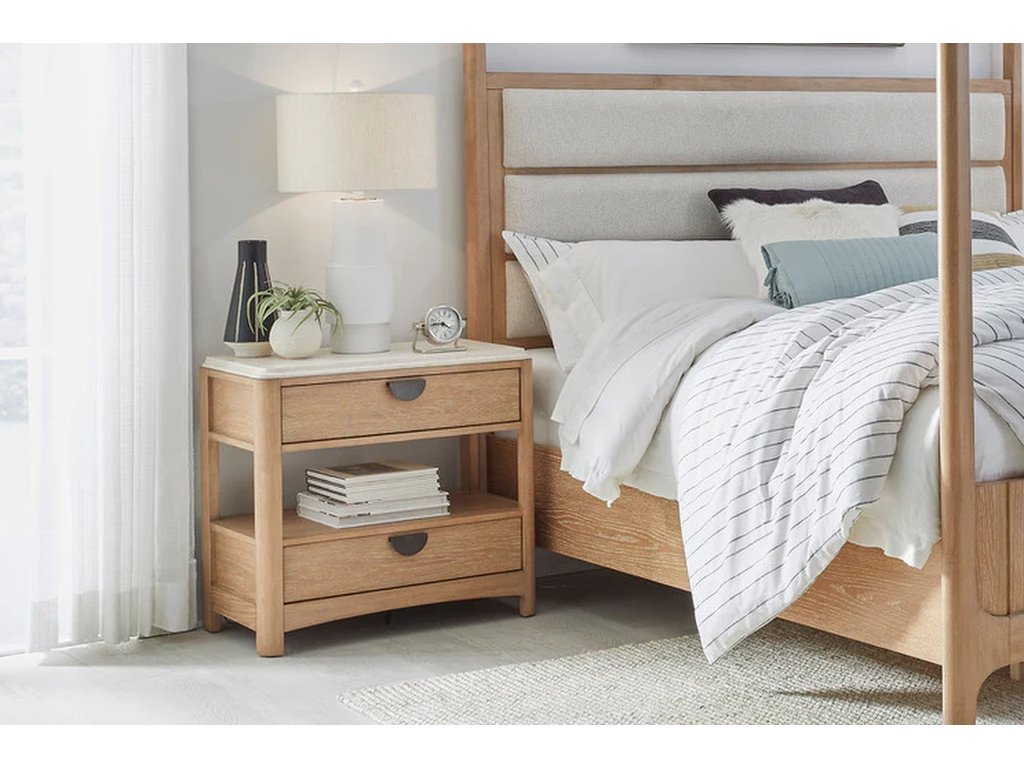 Twodrawer Nightstand With Stone Top - image 1