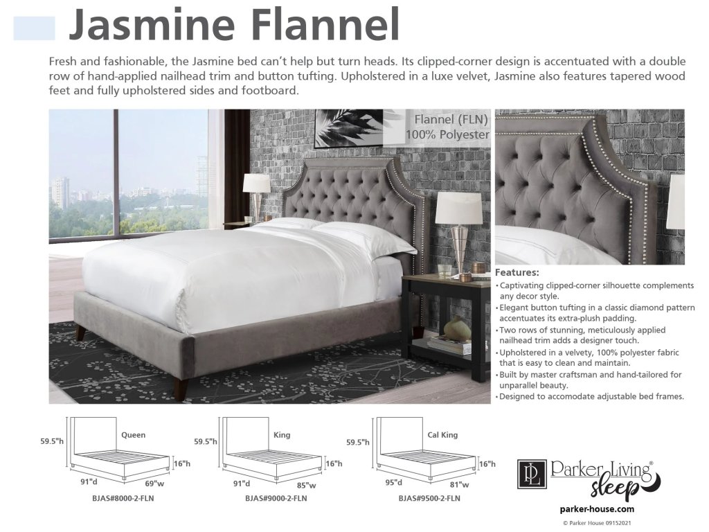 Flannel King Bed 6/6 (Grey) - image 3