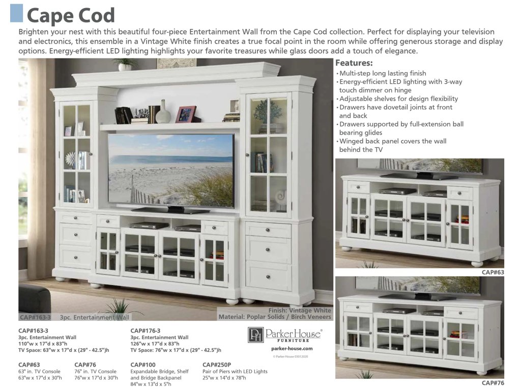 Cape Cod 63 In. Tv Console - image 4