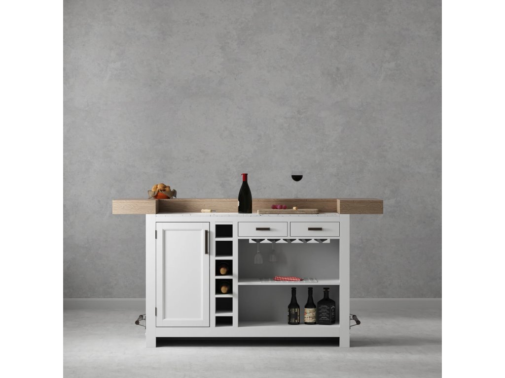Americana Modern Dining Bar Complete 78 In. With Quartz - image 1