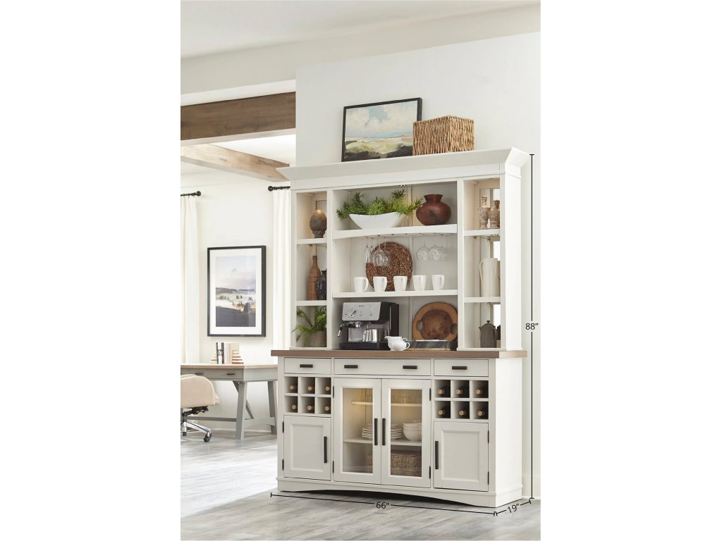Americana Modern Dining 2Pc 69 In. Buffet / Display Hutch With Quartz Insert - image 4