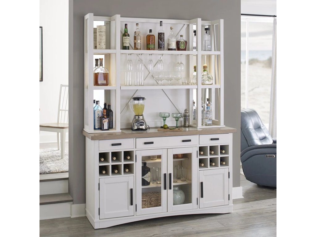 Americana Modern Dining 2Pc 66 In. Buffet / Bar Open Hutch With Quartz Insert - main image