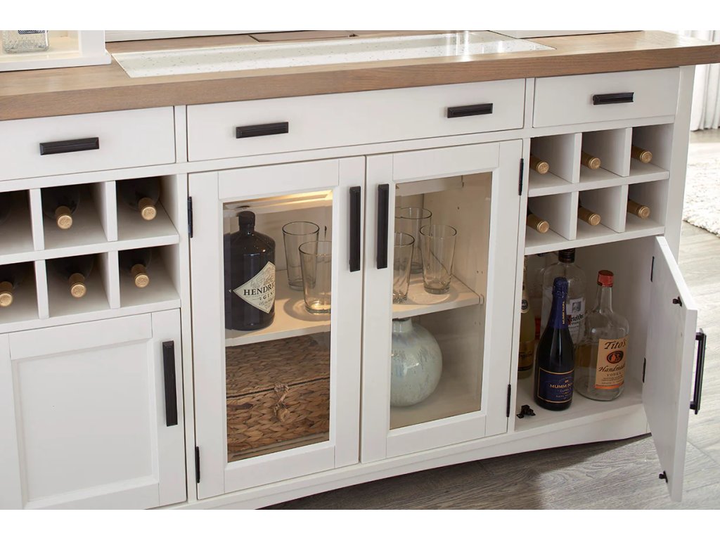 Americana Modern Dining 2Pc 66 In. Buffet / Bar Open Hutch With Quartz Insert - image 2