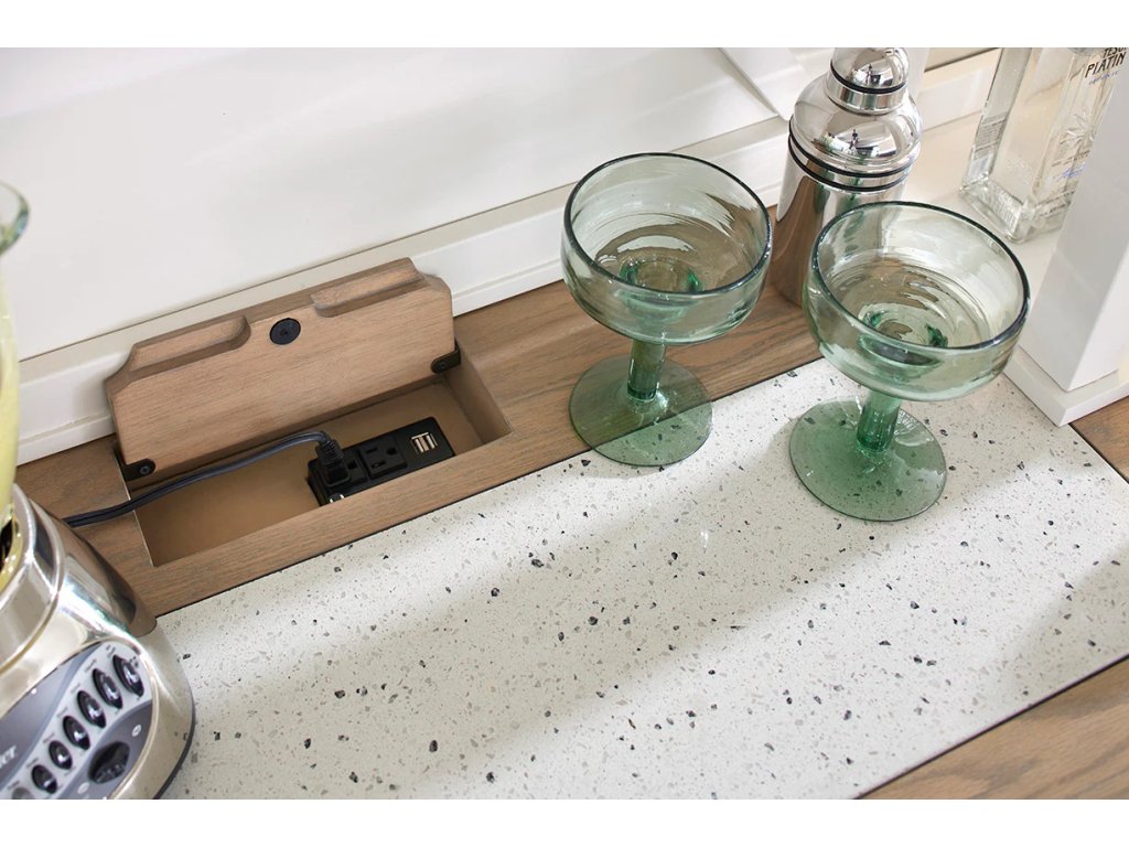 Americana Modern Dining 2Pc 66 In. Buffet / Bar Open Hutch With Quartz Insert - image 3