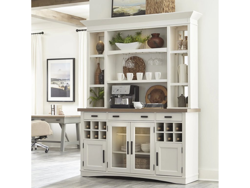 Americana Modern Dining 2Pc 69 In. Buffet / Display Hutch With Quartz Insert - main image
