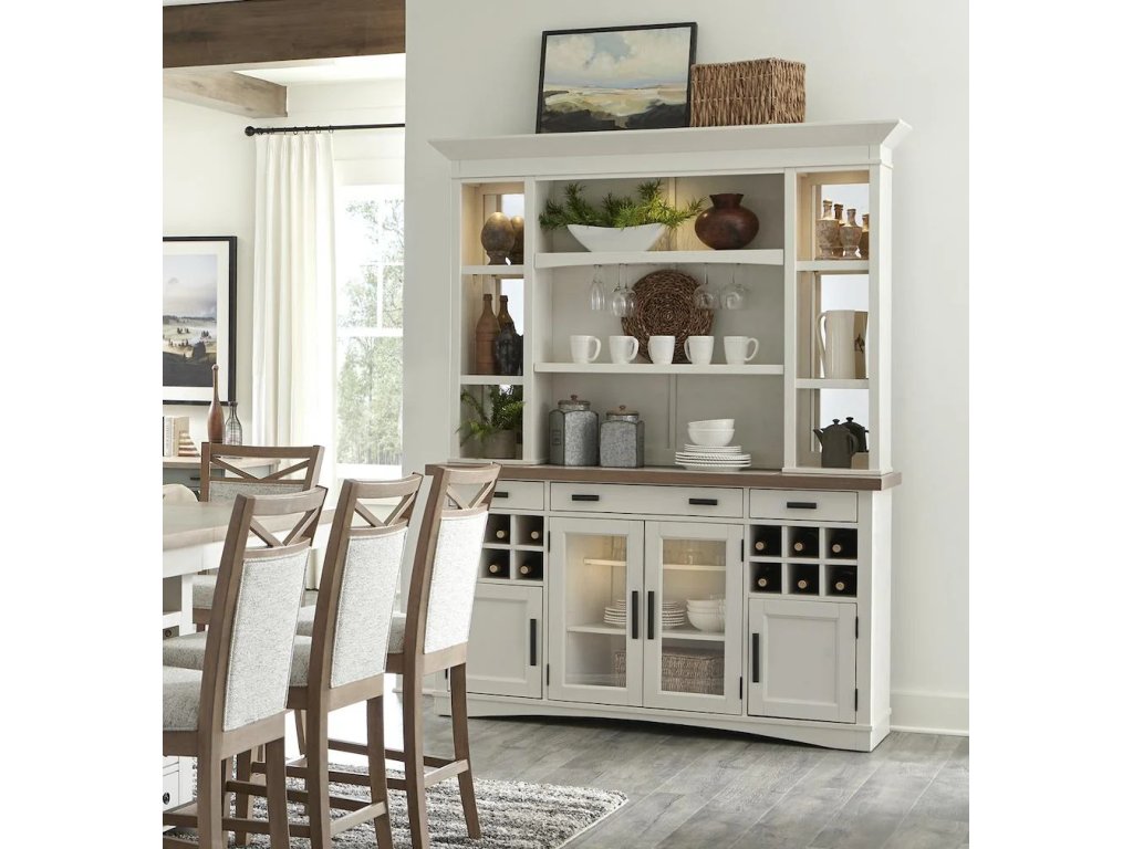 Americana Modern Dining 2Pc 69 In. Buffet / Display Hutch With Quartz Insert - image 2
