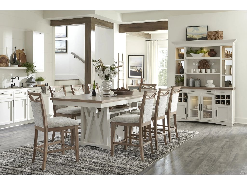 Americana Modern Dining Island Counter Height Table 72 In. X 42 In. To 90 In, (18 In Butterfly Leaf) - image 2