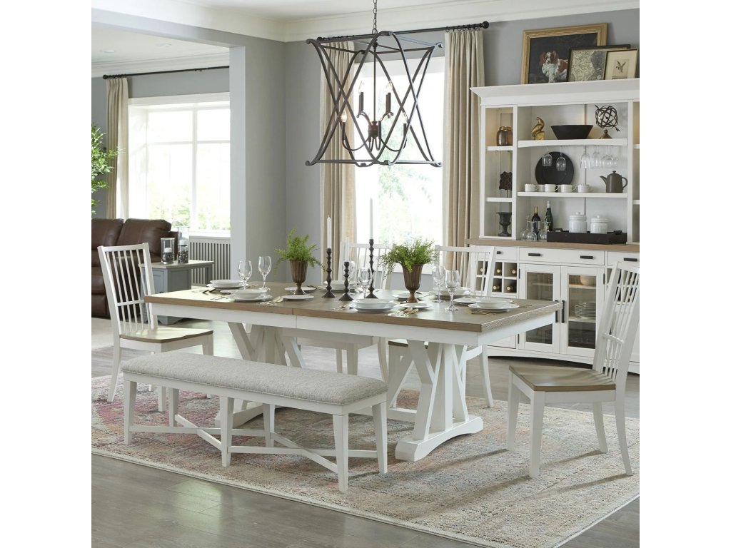 Americana Modern Dining Dining Table 88 In. X 42 In. Trestle To 112 In. (24 In. Butterfly Leaf) - main image
