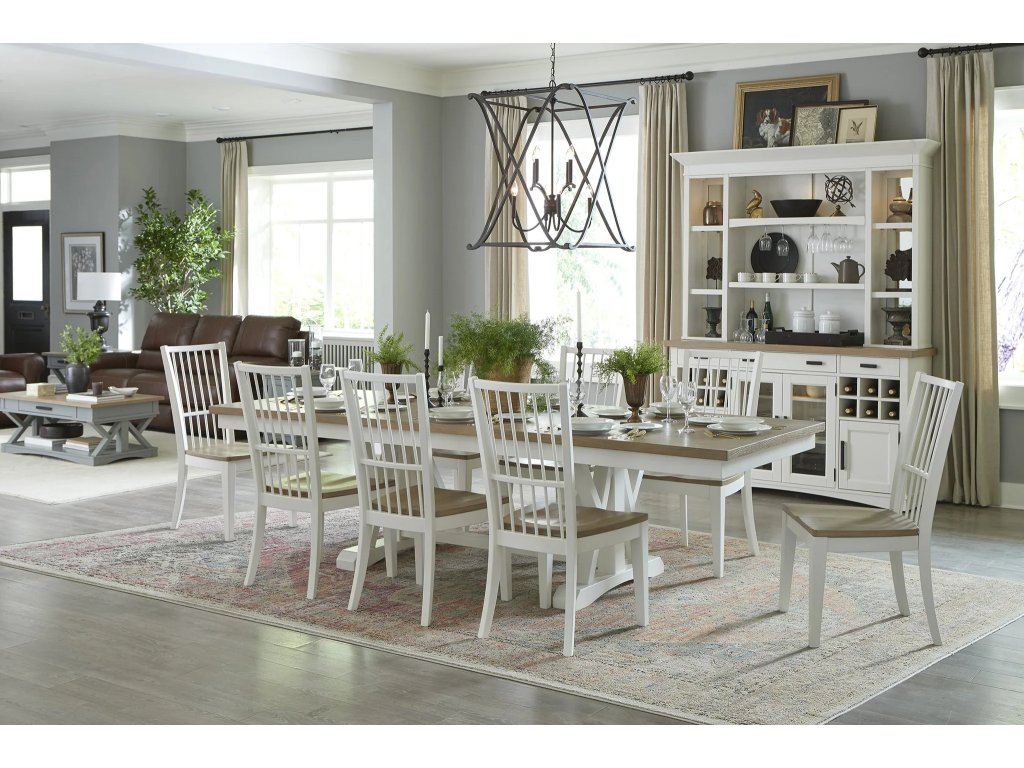 Americana Modern Dining Dining Table 88 In. X 42 In. Trestle To 112 In. (24 In. Butterfly Leaf) - image 4