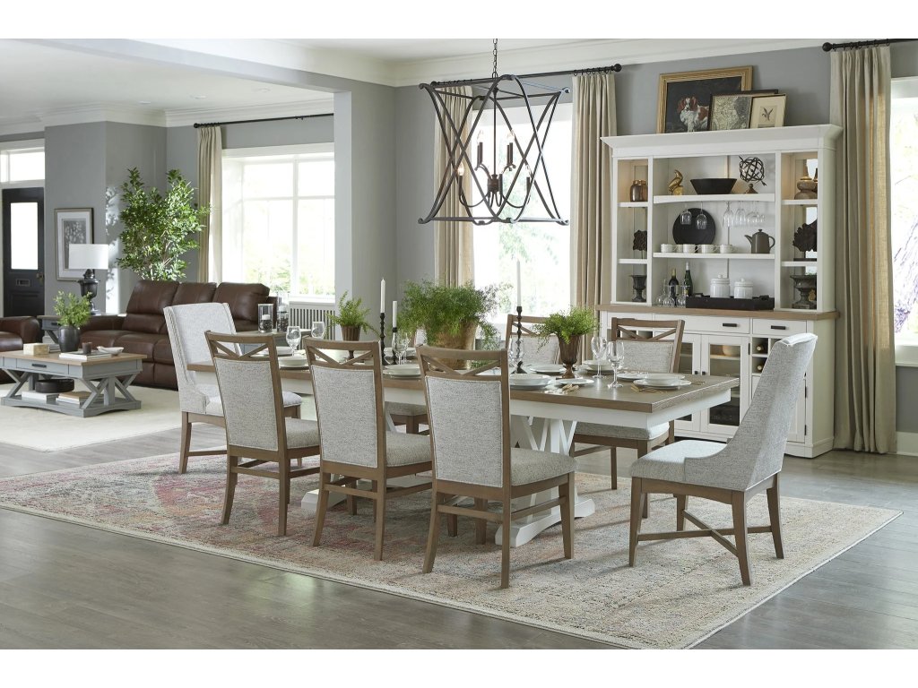Americana Modern Dining Dining Table 88 In. X 42 In. Trestle To 112 In. (24 In. Butterfly Leaf) - image 5