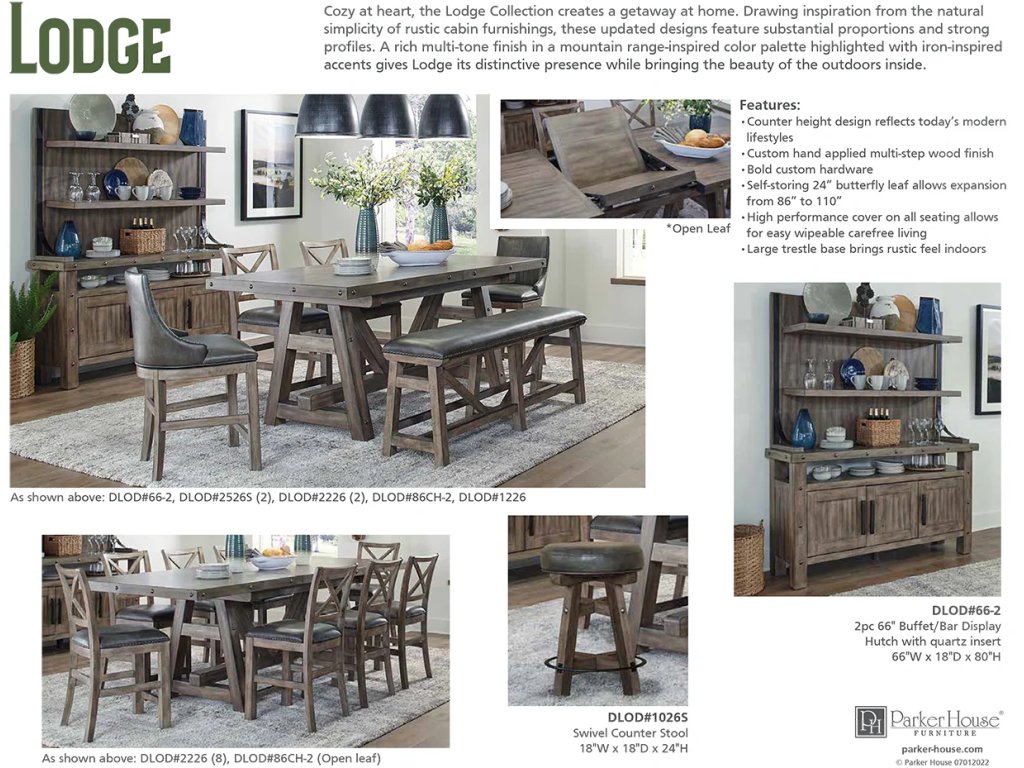 Dining 9 Piece 86 In. Counter Height Table With 2 Sling 2 X Back 1 Bench Display Hutch - image 1