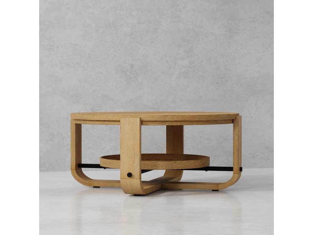 Round Cocktail Table With Shelf - image 1