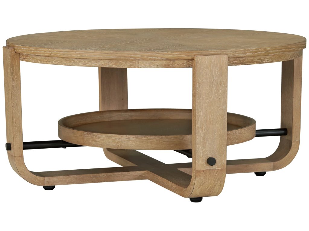 Round Cocktail Table With Shelf - image 3