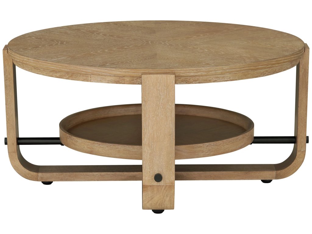 Round Cocktail Table With Shelf - image 4