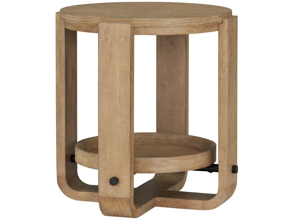 Round End Table With Shelf - image 2