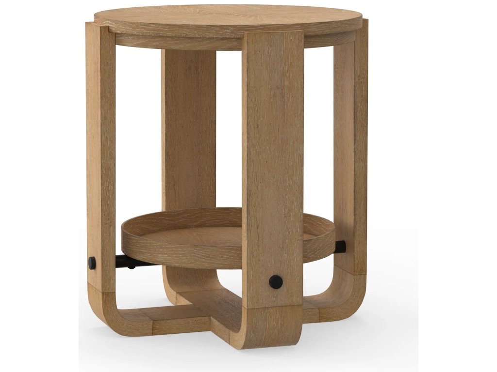 Round End Table With Shelf - image 11