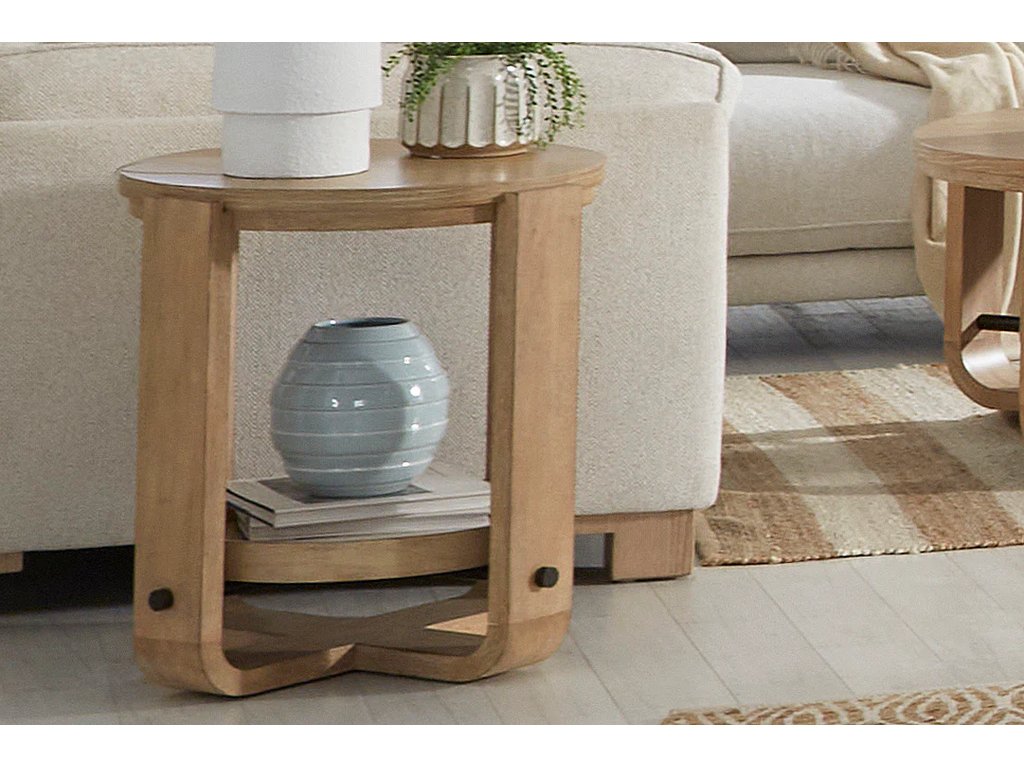 Round End Table With Shelf - image 7