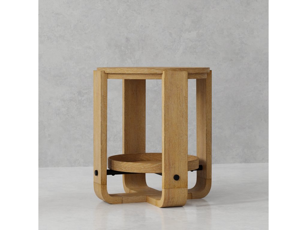 Round End Table With Shelf - image 4