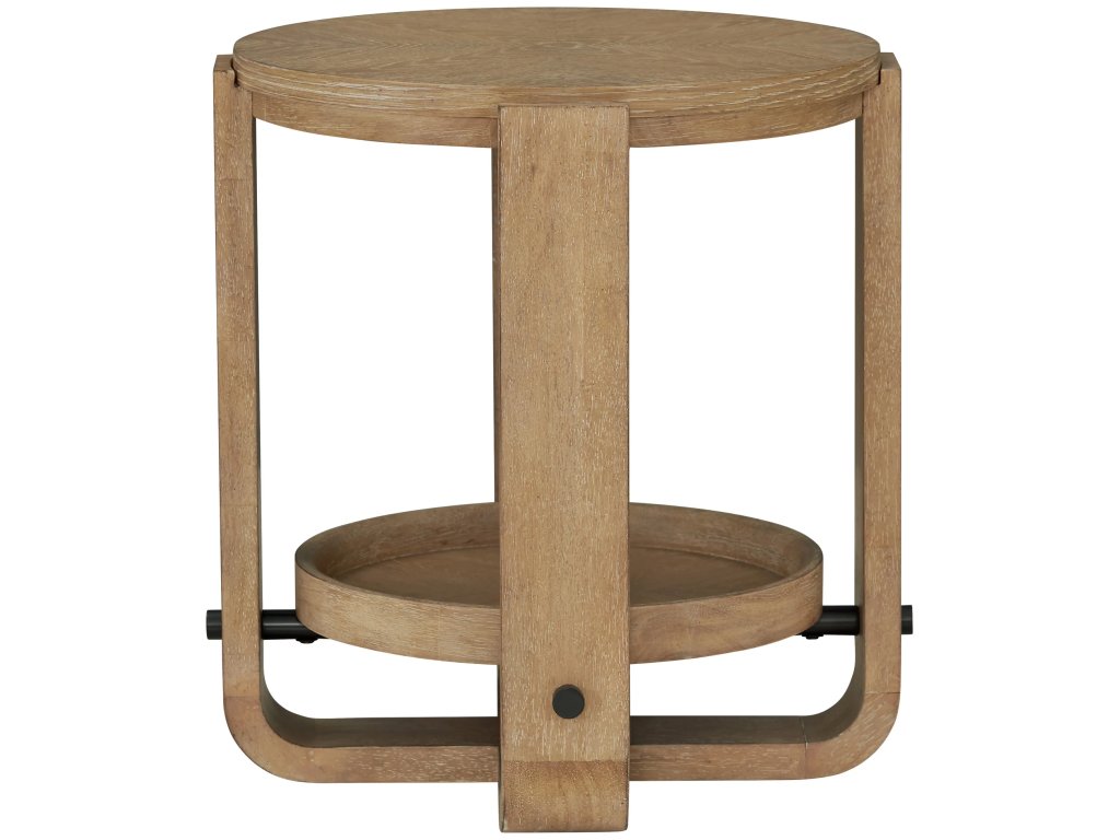Round End Table With Shelf - image 3