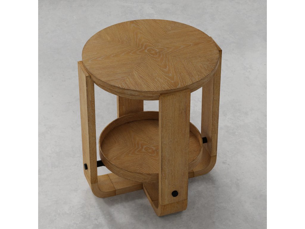 Round End Table With Shelf - image 5