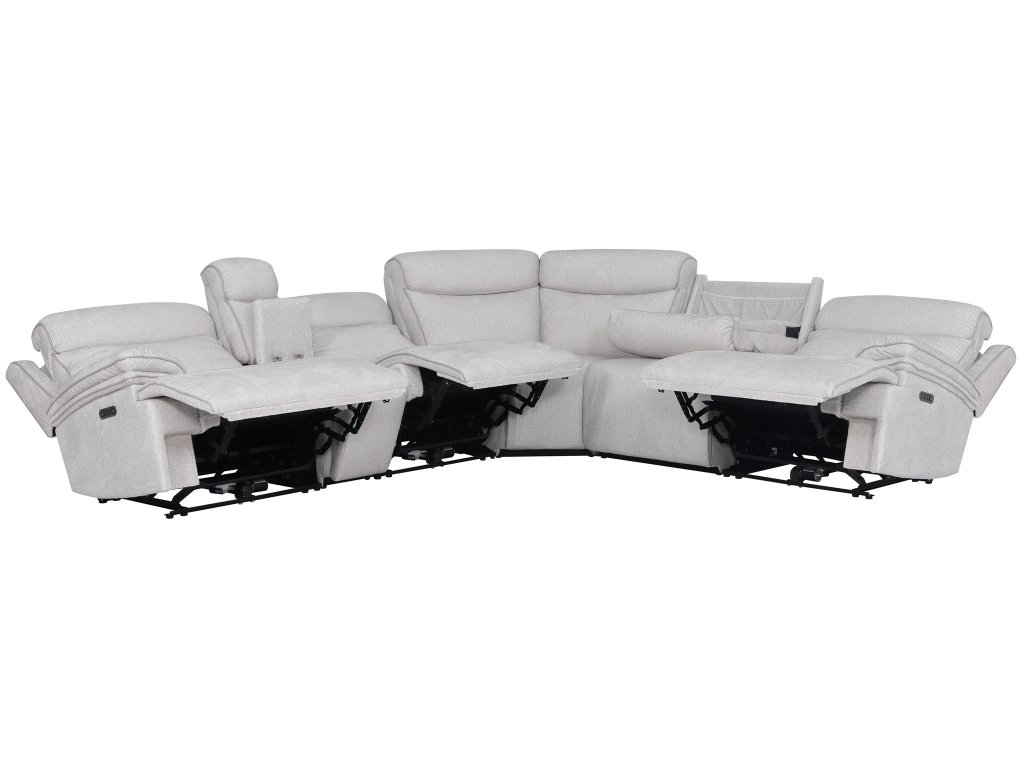 Airy Snow 6Pc Zero Gravity Modular Power Reclining Sectional - image 3