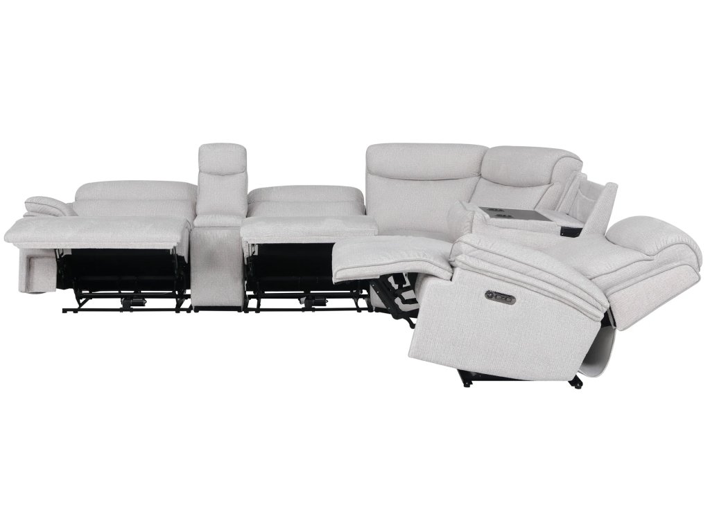 Airy Snow 6Pc Zero Gravity Modular Power Reclining Sectional - image 2