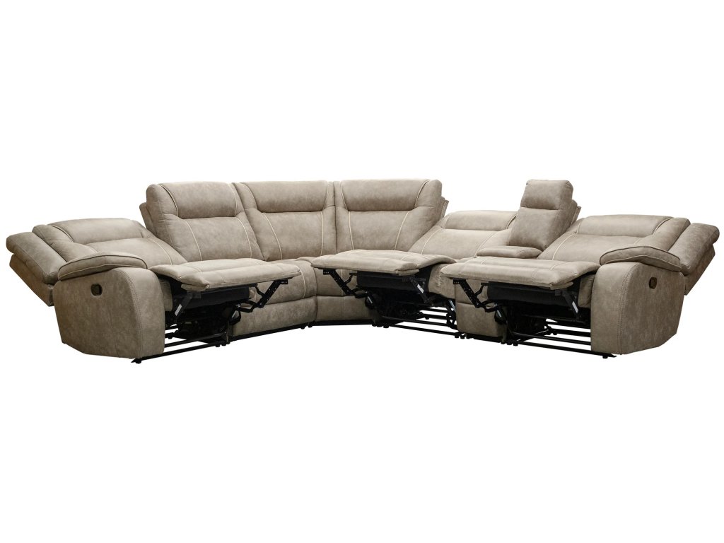 Desert Taupe 6Pc Modular Reclining Sectional With Console - image 4