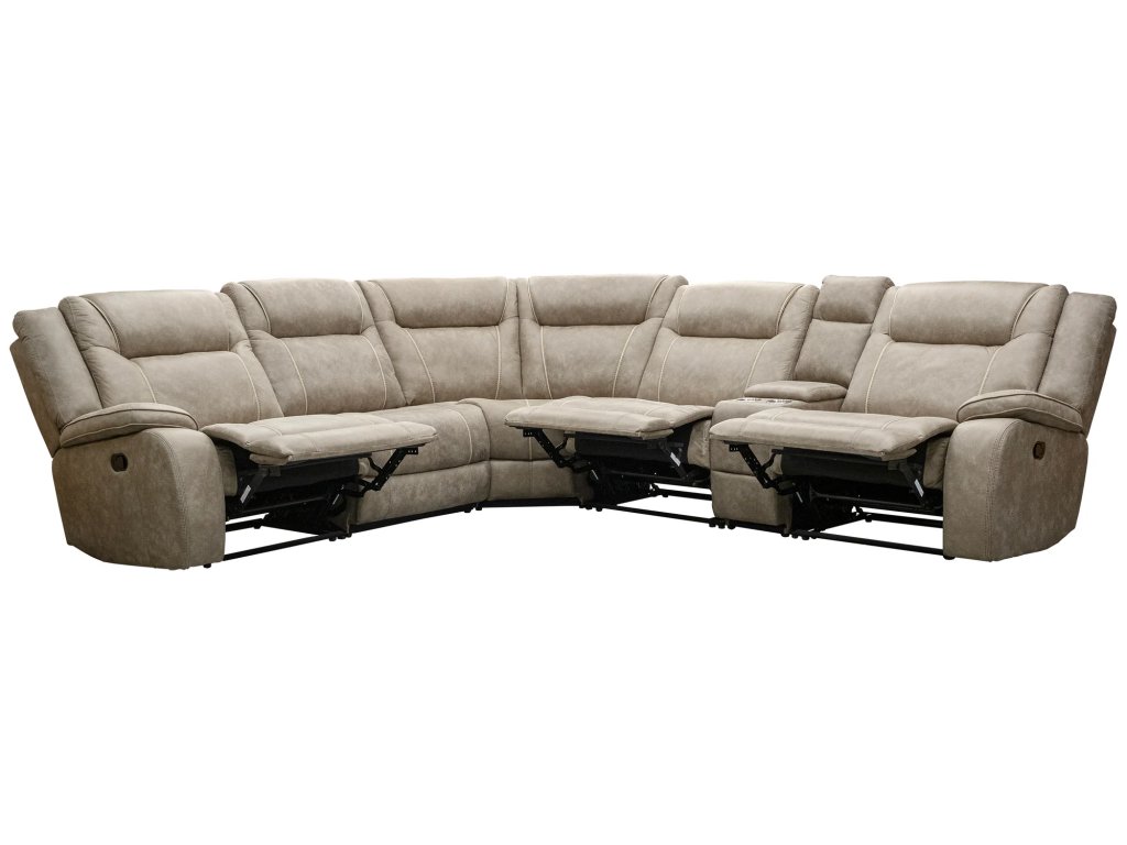 Desert Taupe 6Pc Modular Reclining Sectional With Console - image 5