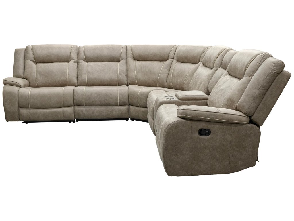 Desert Taupe 6Pc Modular Reclining Sectional With Console - image 6