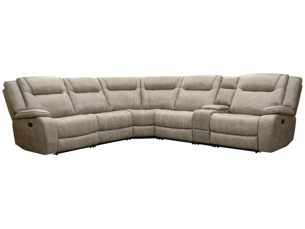 Desert Taupe 6Pc Modular Reclining Sectional With Console - image 3