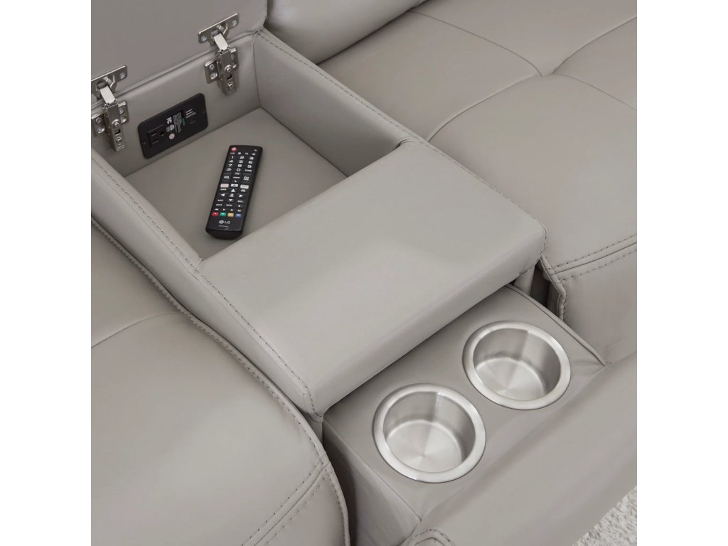 Pewter 6Pc Zero Gravity Modular Power Reclining Sectional - image 4