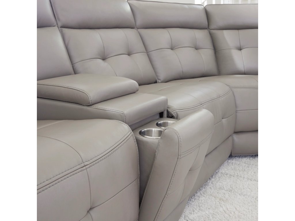 Pewter 6Pc Zero Gravity Modular Power Reclining Sectional - image 3