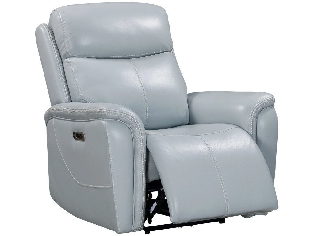 Sea Mist Grey Power Recliner W. Power Headrest - image 1