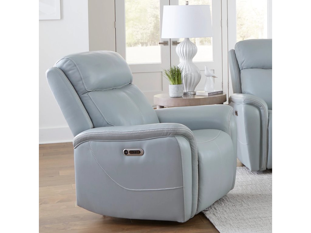 Sea Mist Grey Power Recliner W. Power Headrest - main image