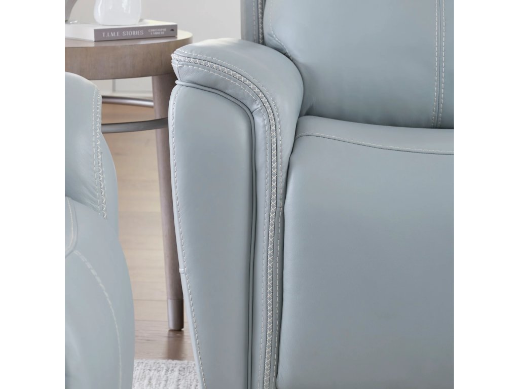 Sea Mist Grey Power Recliner W. Power Headrest - image 3