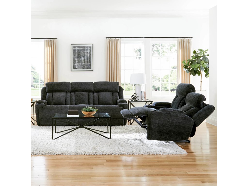 Lucky Charcoal Power Loveseat - image 3