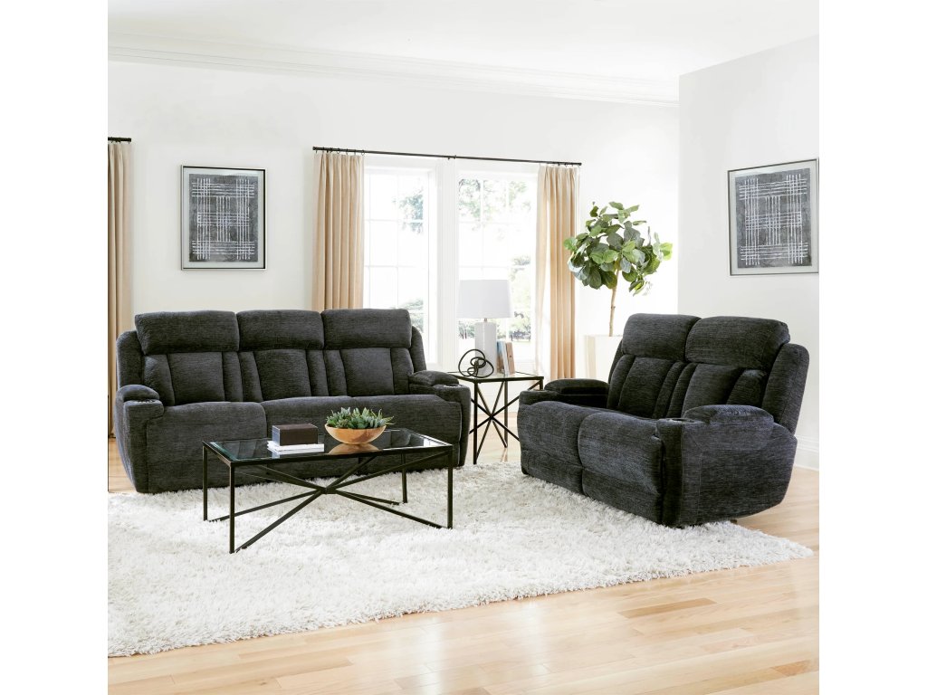 Lucky Charcoal Power Loveseat - image 2